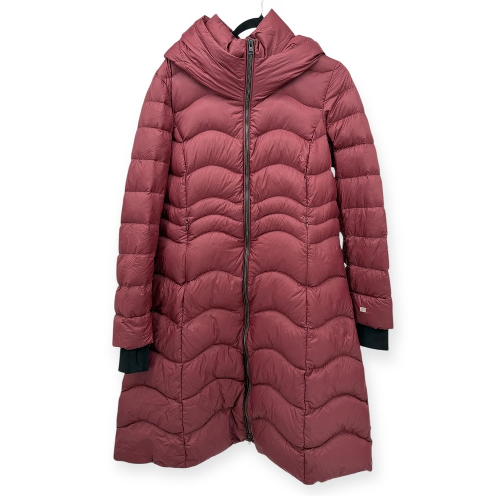 SOIA & KYO Lita-V Sustainable Lightweight Down‎ Coat in Merlot - Size Large - Picture 5 of 13